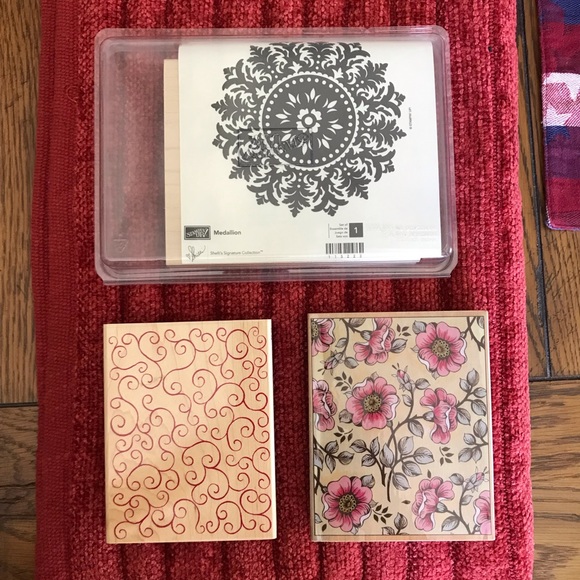 Background Rubber Stamps 2-New & 1-Like New - Picture 1 of 4